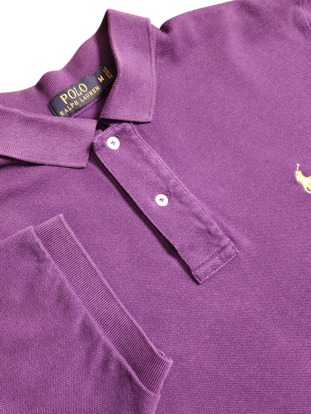 Polo Ralph Lauren Men's Size Medium Purple Polo Shirt Yellow Pony Golf Preppy